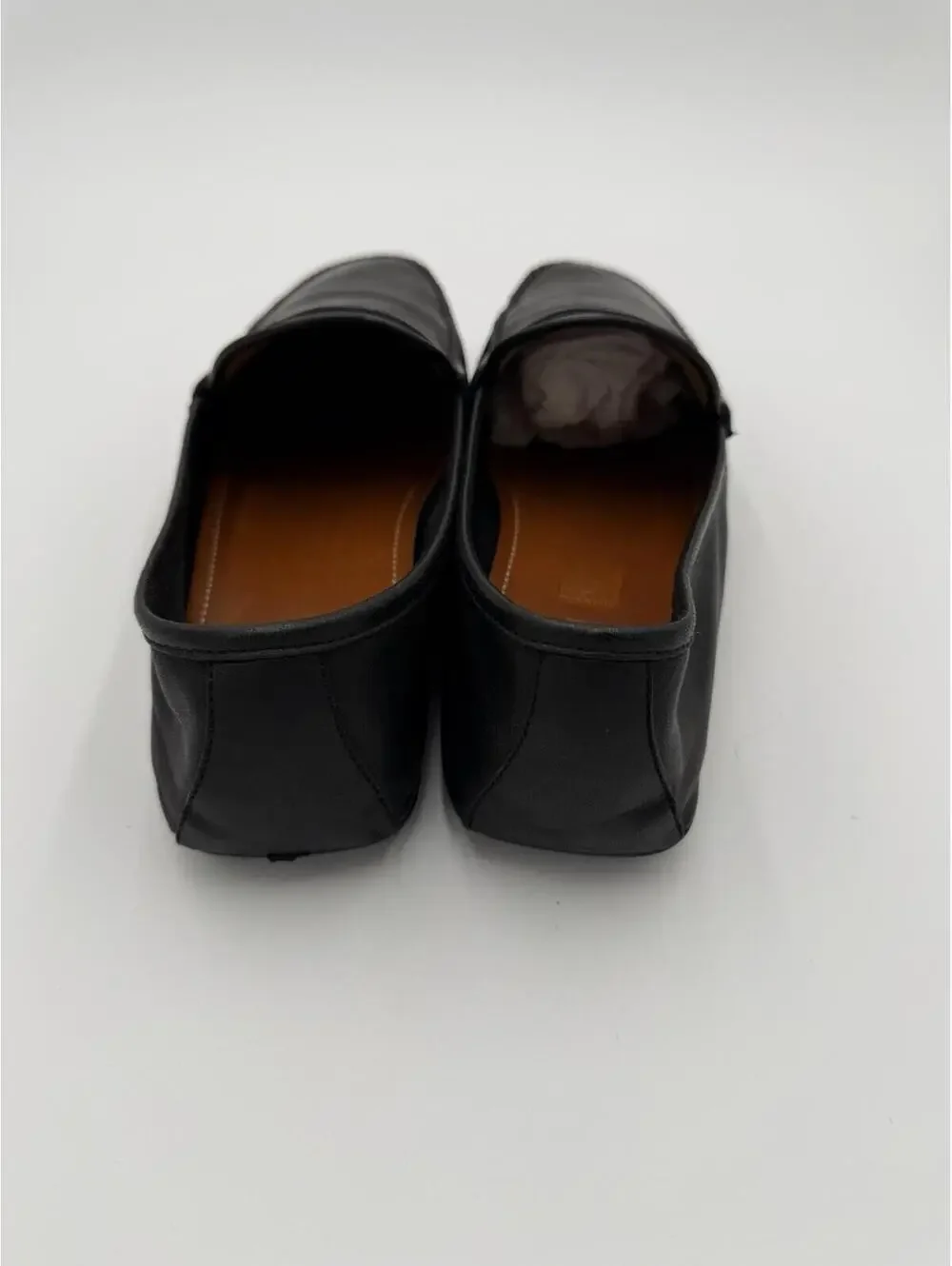 Gucci Web Stripe Driver Loafers Black Leather Mens Size 9